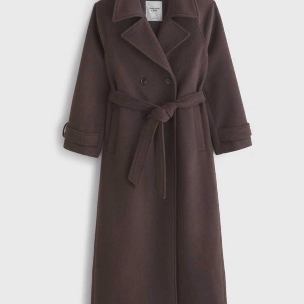 Abercrombie & Fitch Carrie Wool Blend Trench Coat